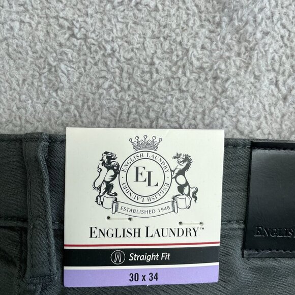 NEW English Laundry Mens Straight Fit 5 pockets Pants 30x34 Gray - Picture 5 of 8